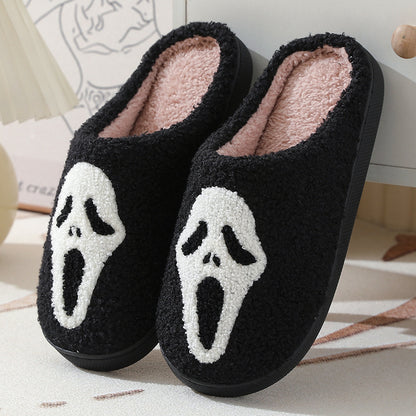 Halloween Skull Slippers – Warm Winter Slippers With Cotton Indoor Shoes
