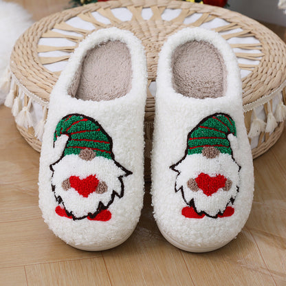Cartoon Santa Slippers – Warm Plush Christmas Indoor Floor Shoes