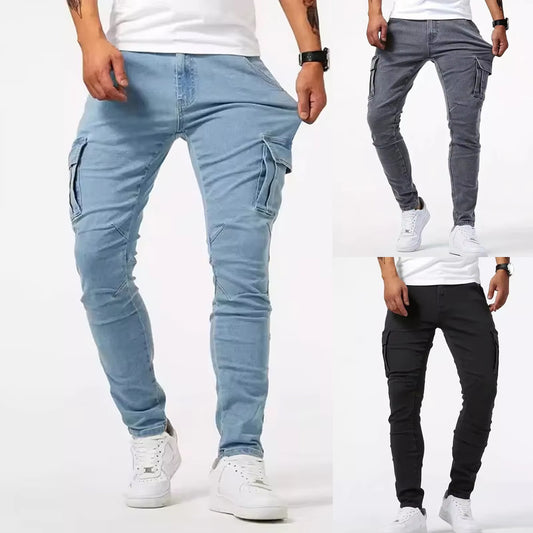 Casual Cargo Pants | Men's Lightweight Stretch Cotton Trousers | Spring Summer Fit