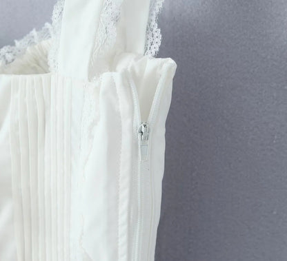 Sexy Lace Trim Vest - Small Sling Slim Fit Ultra Short Pullover Top