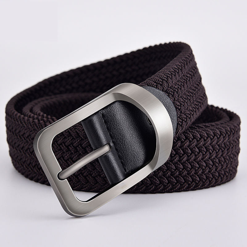 Woven Canvas Belt With Automatic Buckle | Adjustable Casual Waist Accessory