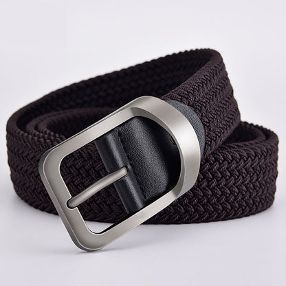 Woven Canvas Belt With Automatic Buckle | Adjustable Casual Waist Accessory