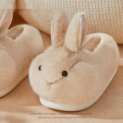 Rabbit Plush Slippers – Cozy Cotton House Shoes For Women’s Home Comfort
