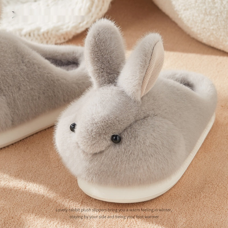 Rabbit Plush Slippers – Cozy Cotton House Shoes For Women’s Home Comfort