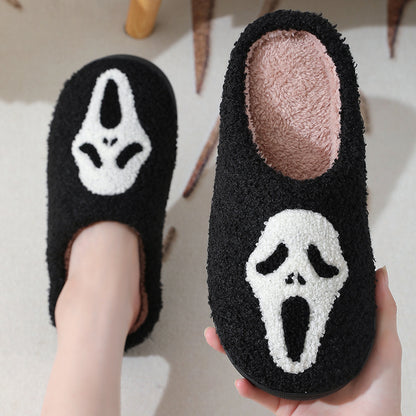 Halloween Skull Slippers – Warm Winter Slippers With Cotton Indoor Shoes