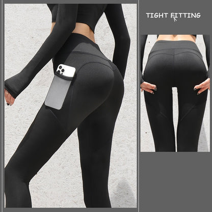 Seamless Leggings Women | High Waist Push Up Leggings With Pockets For Fitness Running