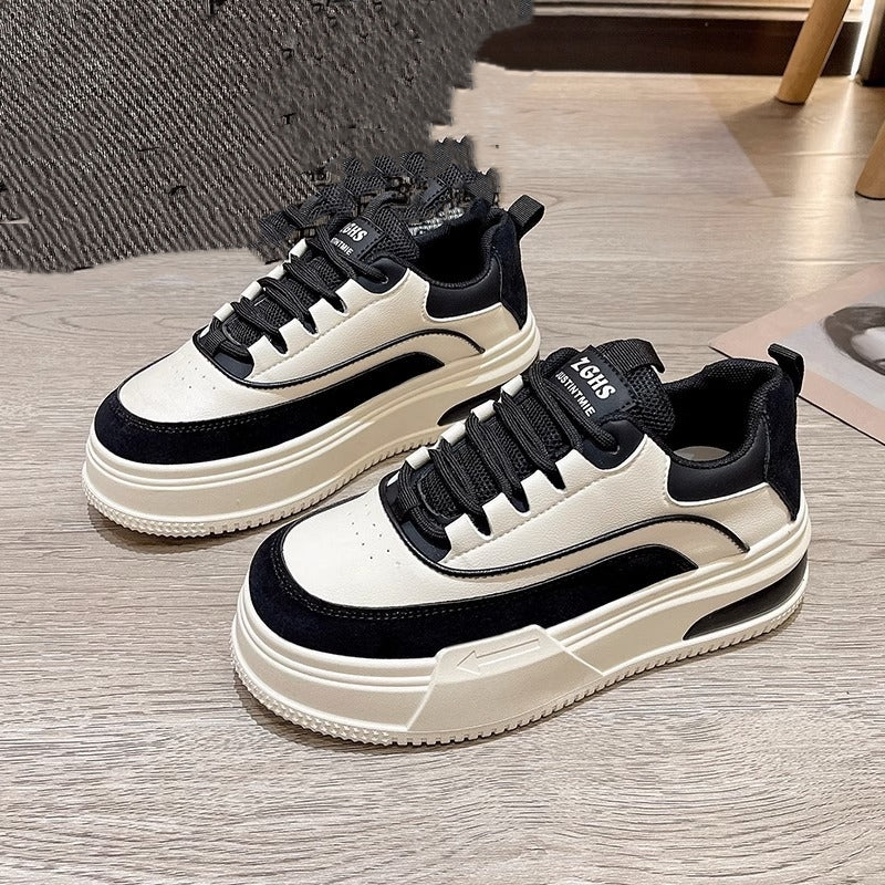 White Platform Sneakers | Fashion Sneakers With Thick Bottom Shoes For Women