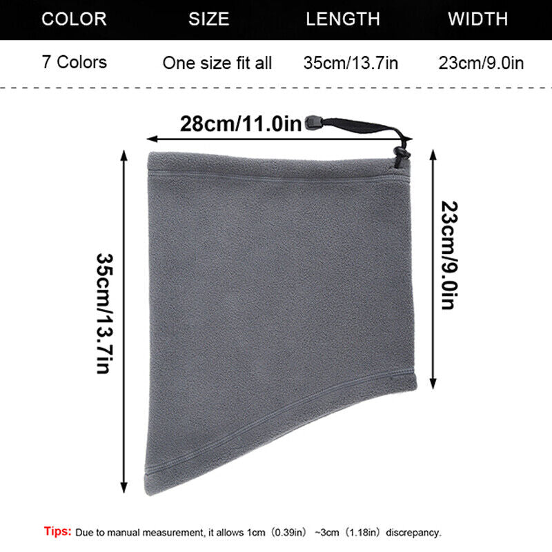 Winter Fleece Neck Warmer - Windproof Scarf With Adjustable Triangle Design
