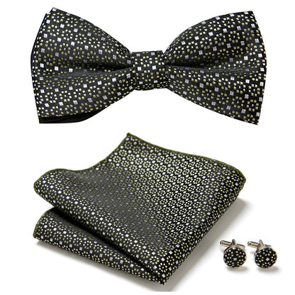 Stylish Bow Ties Set – Men's Floral Polyester Three Piece Tie Set