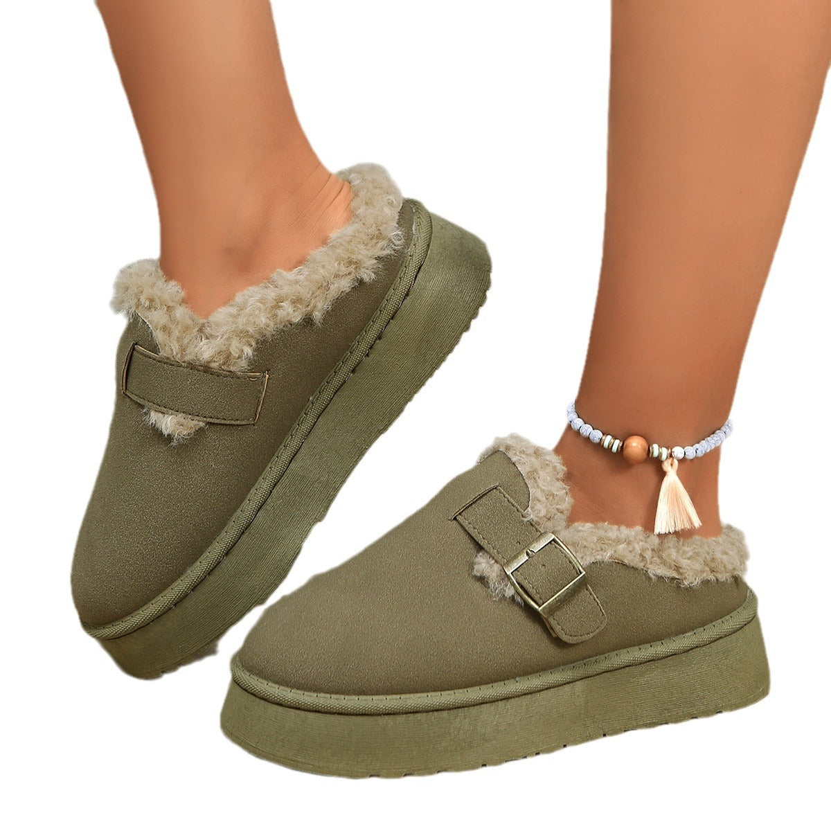Platform Fluffy Shoes – Cozy Warm Velvet Casual Cotton Footwear