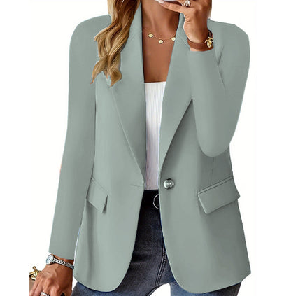 Women's Suit Jacket - Casual Blazer With Pocket Detail, Long Sleeve British Style