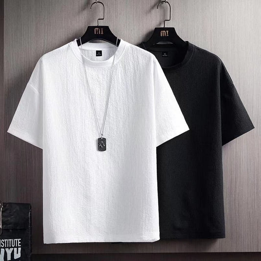 Men's Short Sleeve Shirt - Summer Loose Fit Japanese Style Pullover Tee
