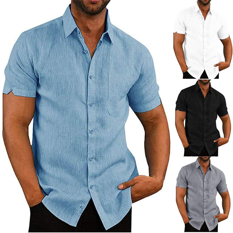 Men Summer Shirts - Casual Loose Tops | Short Sleeve Tees | Breathable Cotton