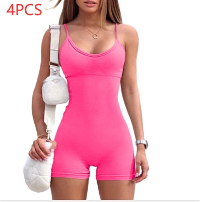 Yoga Workout Romper - Tight Spandex Nylon Jumpsuit For Women | Stylish Fitness Wear