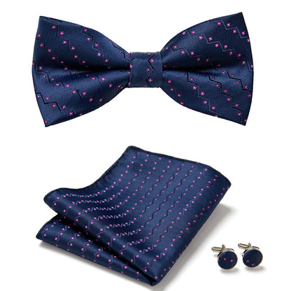 Stylish Bow Ties Set – Men's Floral Polyester Three Piece Tie Set