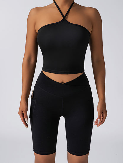 Womens Lounge Sets - Ribbed Two Piece Sets With High Waist Shorts & Pockets