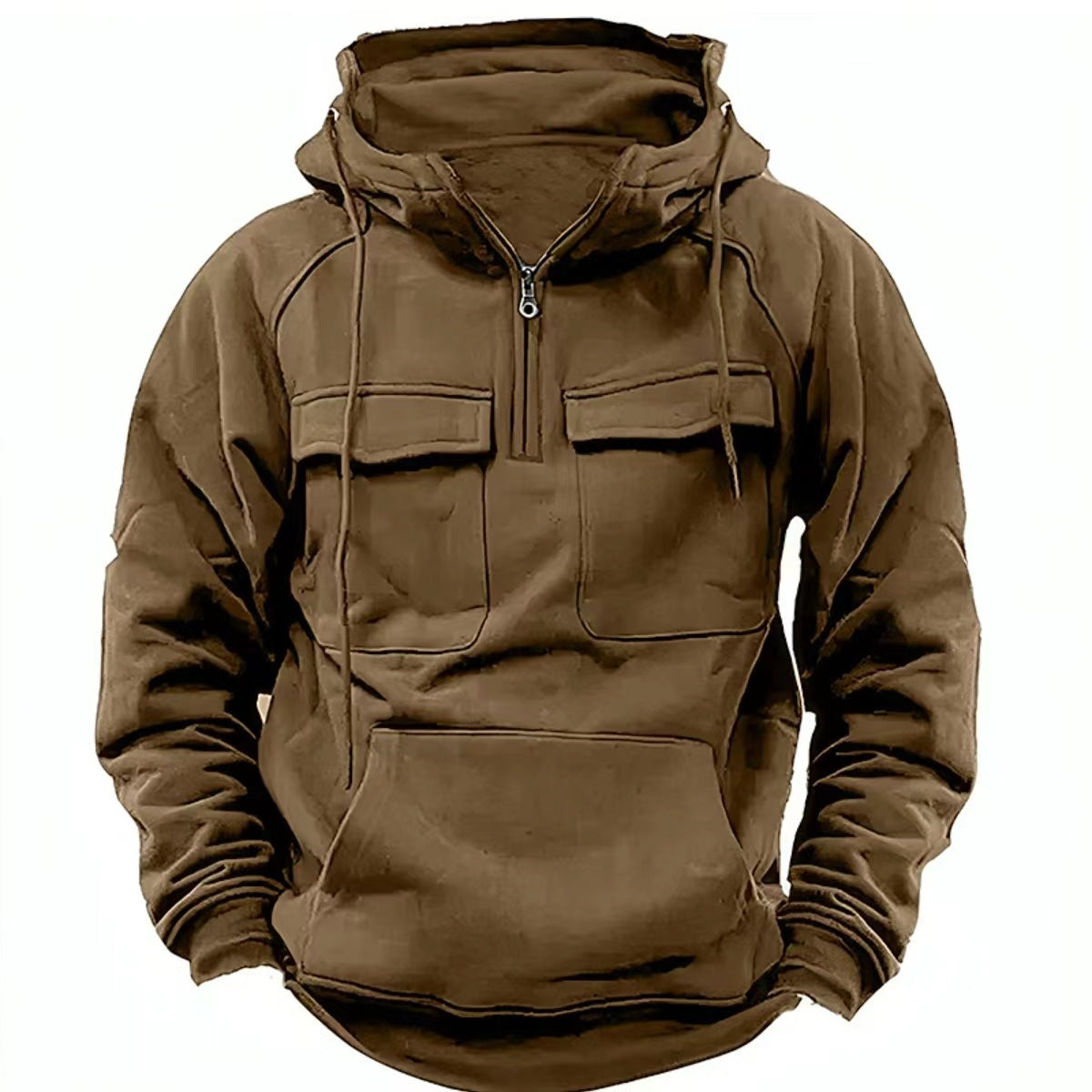 Men's Zip-Up Hoodie - Casual Sports Sweatshirt With Drawstring & Pocket Design