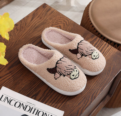 Women's Cotton Slippers – Warm Plush Winter Home Footwear With TPR Sole