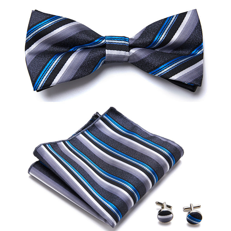 Stylish Bow Ties Set – Men's Floral Polyester Three Piece Tie Set
