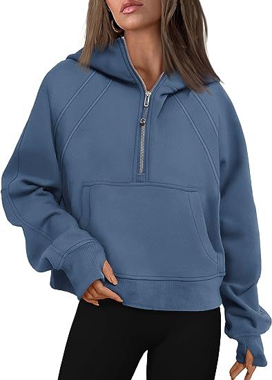 Zipper Hoodies Women | Loose Sport Tops With Pocket | Long Sleeve Pullover Sweater