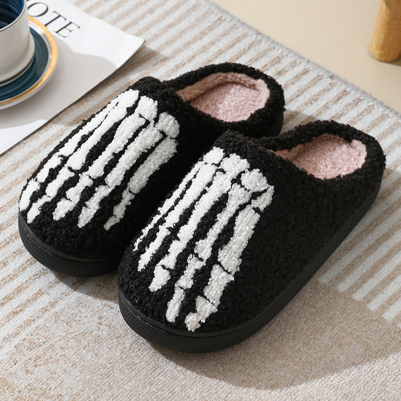 Halloween Skull Slippers – Warm Winter Slippers With Cotton Indoor Shoes