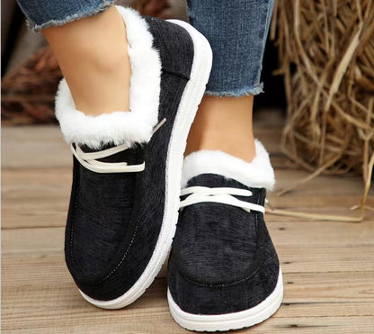 Fleece Lined Slippers | Women’s Winter Shoes | Cozy Flat Heel Footwear