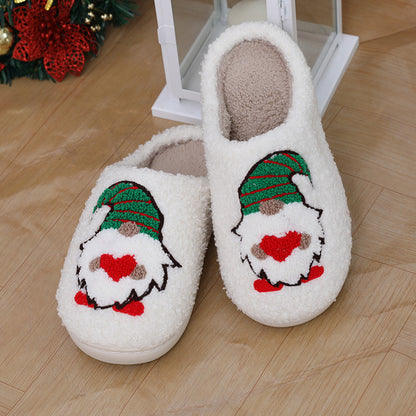 Cartoon Santa Slippers – Warm Plush Christmas Indoor Floor Shoes