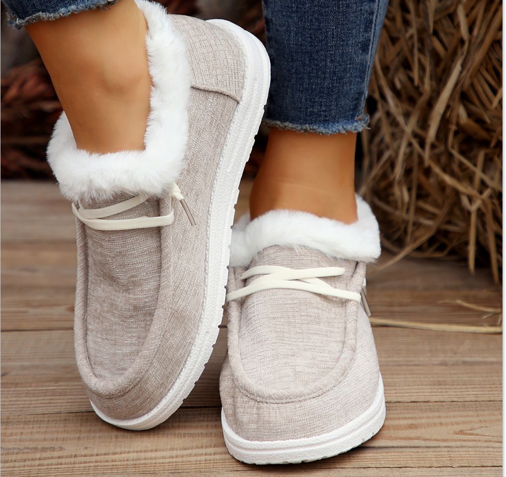 Fleece Lined Slippers | Women’s Winter Shoes | Cozy Flat Heel Footwear