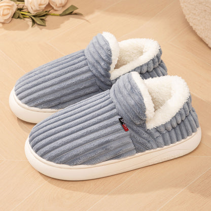 Cotton Winter Slippers – Women's Cozy Indoor Footwear With Soft Corduroy Lining