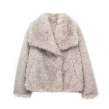 Winter Plush Coat – Thick Warm Coat With Fluffy Lapel Jacket Design