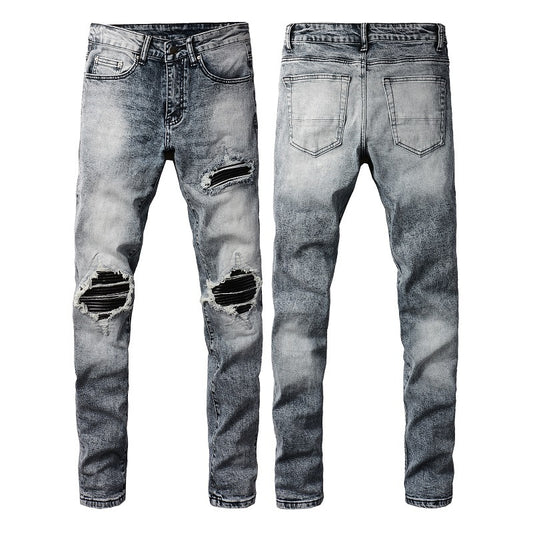 Retro Jeans Men | Trendy Slim Fit Pencil Denim Pants With Zipper Fly