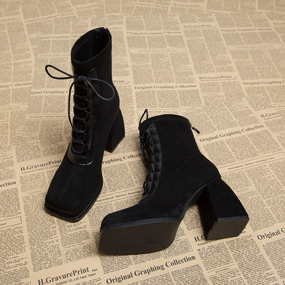 High Heel Women's Boots | Breathable Ankle Boots With Hollow Out Design