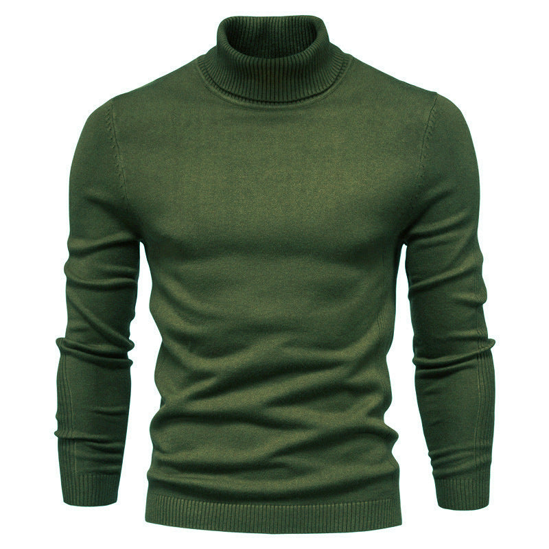 Slim Pullover Sweater For Men | Solid Color Turtleneck | Winter Casual Tops