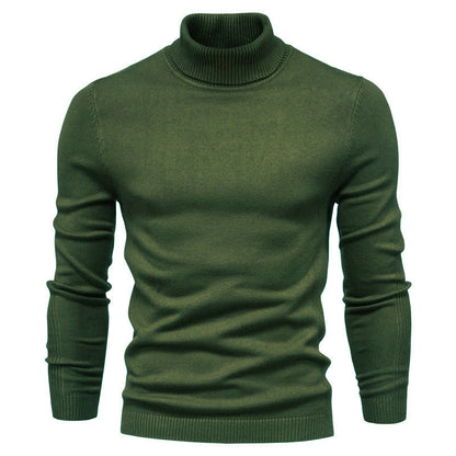 Slim Pullover Sweater For Men | Solid Color Turtleneck | Winter Casual Tops