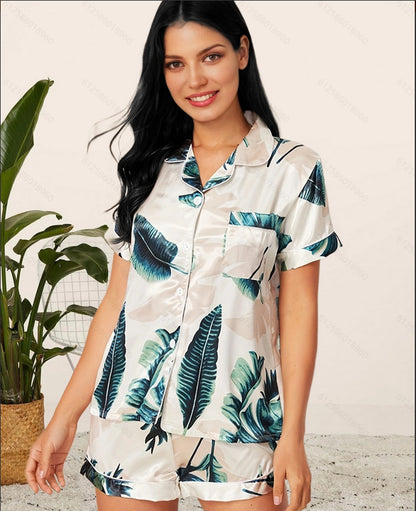 Women's Pajama Set - Comfortable Household Sleepwear With Lapel Collar