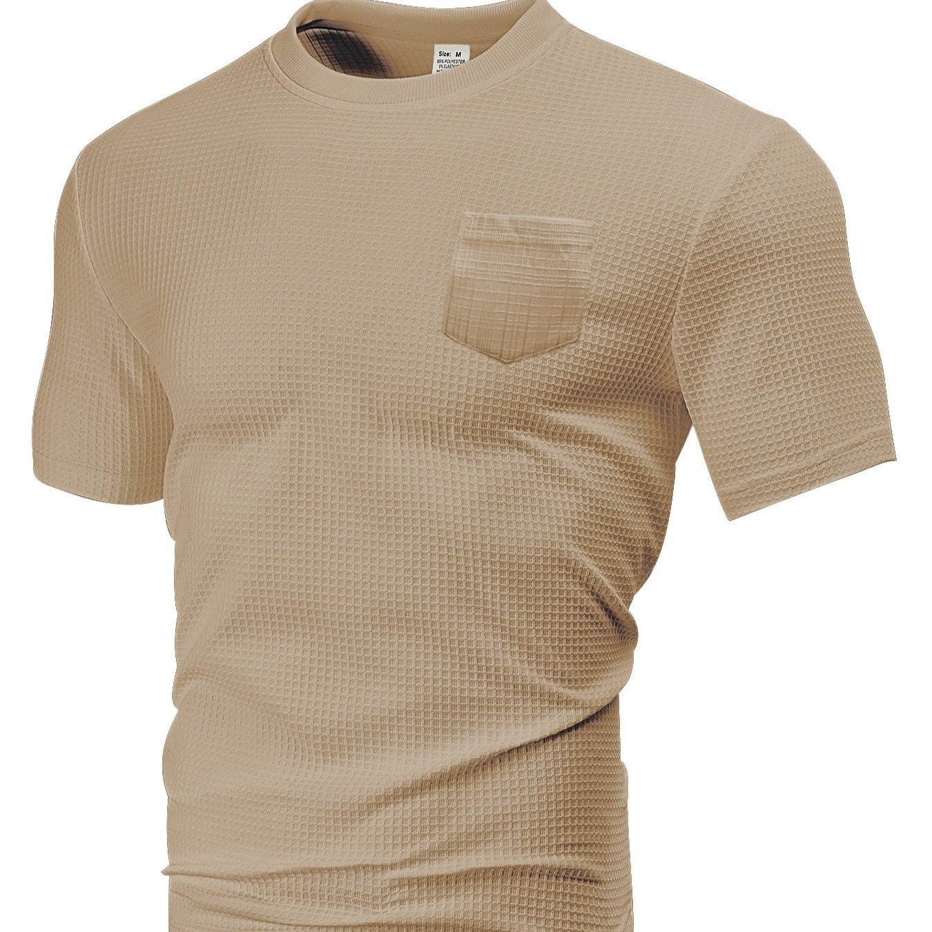 Men's Breathable T-Shirt – Loose Fit Tee With Large Waffle Fabric