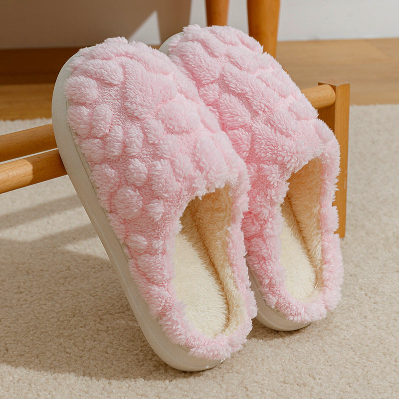 Fuzzy Slippers | Plush Cotton Slippers With Memory Foam And Anti Skid Soles