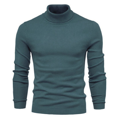 Slim Pullover Sweater For Men | Solid Color Turtleneck | Winter Casual Tops