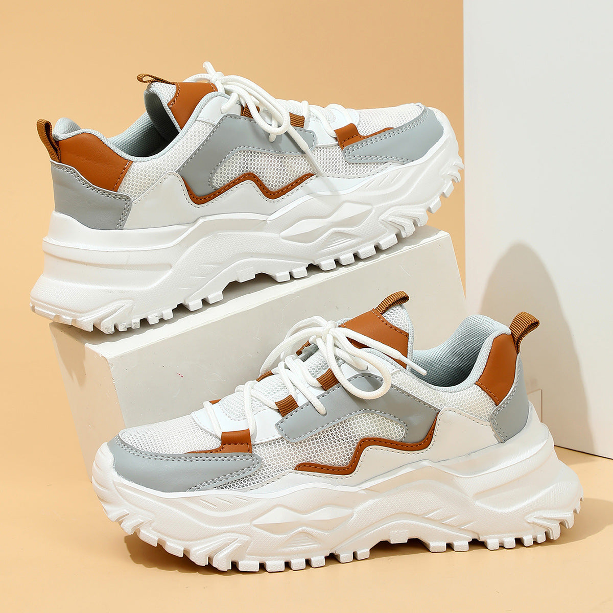 Casual Sports Shoes – Breathable Mesh Sneakers With Shock Absorbing Soles