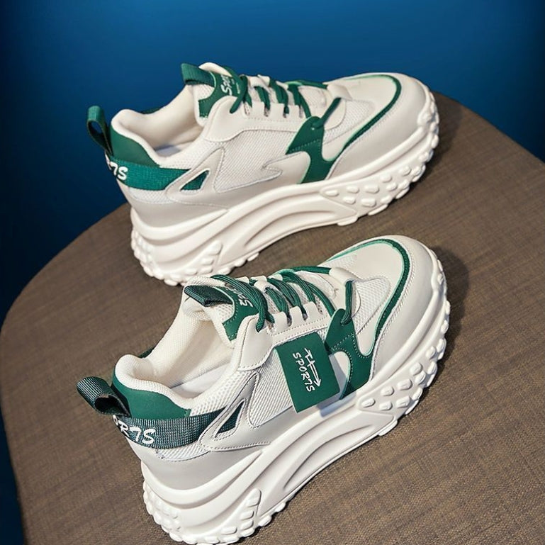 Platform Casual Shoes | White Platform Sneakers With Tech Cushioning Support