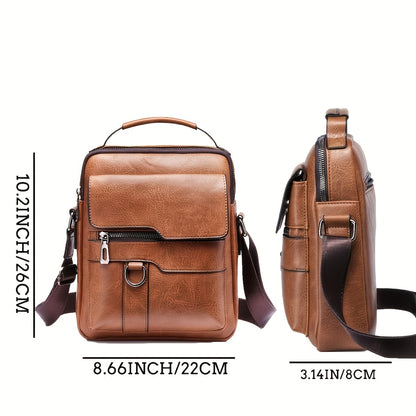 Men's Shoulder Bag – Stylish PU Leather Crossbody Messenger With Adjustable Strap