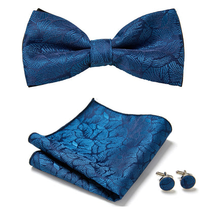 Stylish Bow Ties Set – Men's Floral Polyester Three Piece Tie Set