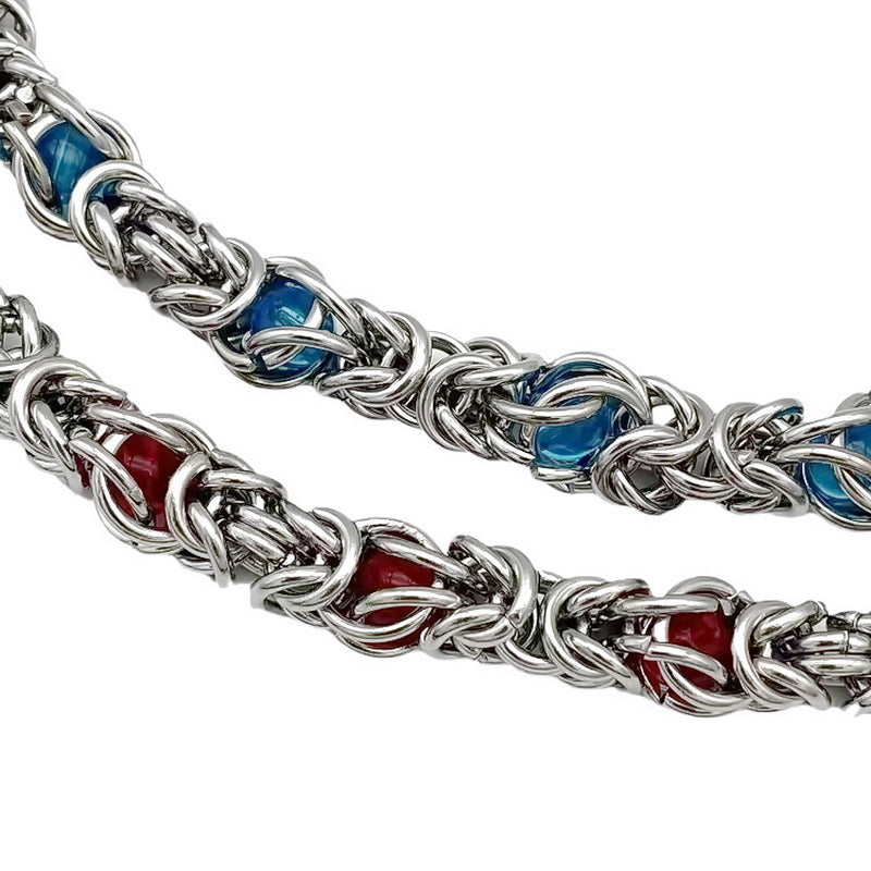 Sapphire Splice Necklace | Men's Titanium Steel Chain With Extension