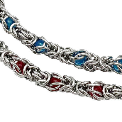 Sapphire Splice Necklace | Men's Titanium Steel Chain With Extension