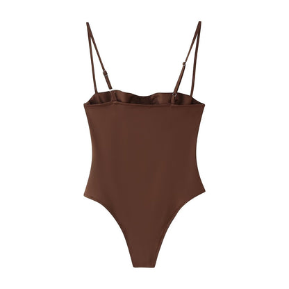 Women's Solid Color Camisole Underwear Bodysuit