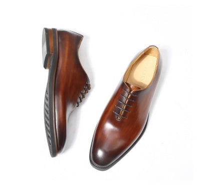 Men's Oxford Shoes | Brown Leather Toe Cap | Durable Composite Sole Dress Shoes