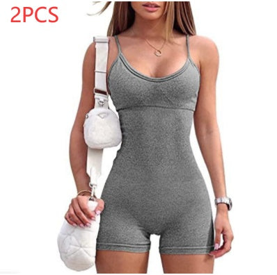 Yoga Workout Romper - Tight Spandex Nylon Jumpsuit For Women | Stylish Fitness Wear