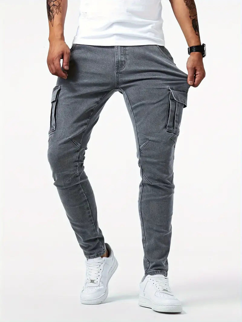 Casual Cargo Pants | Men's Lightweight Stretch Cotton Trousers | Spring Summer Fit