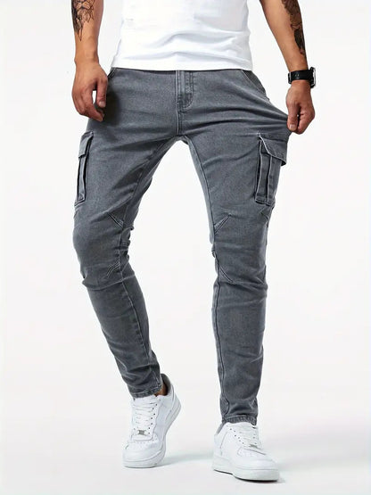 Casual Cargo Pants | Men's Lightweight Stretch Cotton Trousers | Spring Summer Fit