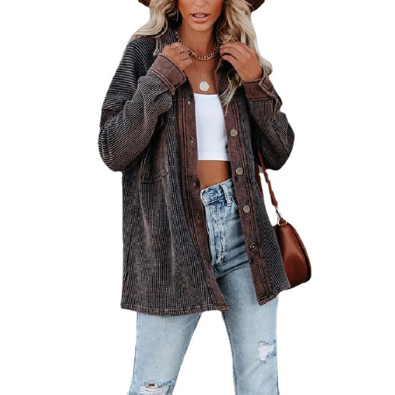 Women's Sweater Coat - Casual Long Sleeve, Cotton Blend, Loose Fit Jacket